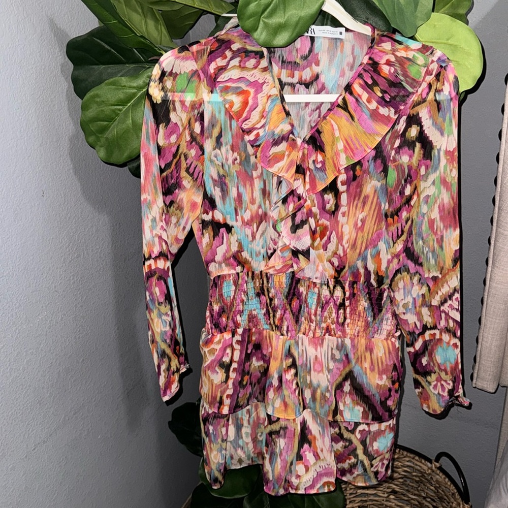 Zara size xSmall multi color dress